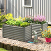 Set of 2 Galvanized Metal Planters for Outdoor Plants, 4' x 2' x 2' Raised Garden Bed, Distressed Dark Brown