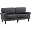 Stylish Midback Double Sofa with Sponge Padding, 2 Seater Sofa Couch, with Rubber Wood Leg