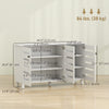 Shoe Cabinet with 3 Slatted Doors, 3-tier Shelving Rack Cabinet with Adjustable Shelves for 15 Pairs of Shoes, White