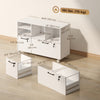 File Cabinet, 2 Drawer Mobile Lateral Filing Cabinet Printer Stand with Lock, Charging Station, Hanging Bars, White
