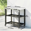 Outdoor Grill Cart with Stainless Steel Tabletop, 2 Shelves, Rolling Prep Dining Cart with Lockable Wheels