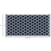 Reversible Outdoor RV Rug, 9' x 18' Patio Floor Mat, Plastic Straw Rug, Dark Blue and White