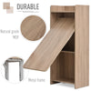 2 In 1 Folding Table, Drop Leaf Table, Space Saving Dining Table with 4-Tier Shelf for Small Spaces, Oak