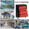 Lockable Tool Cabinet, 5-Drawer Rolling Tool Chest with 4 Universal Wheels, Black and Red