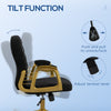 Velvet Office Desk Chair Button Tufted Vanity Chair with Swivel Wheels, Adjustable Height and Tilt Function, Black