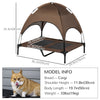 Elevated Dog Bed with Canopy, Portable Raised Dog Cot for L Sized Dogs, Indoor & Outdoor, 36