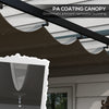 10' x 10' Retractable Pergola, Garden Gazebo Shade Shelter, for Grill, Patio, Deck, Dark Grey