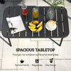 Outdoor Coffee Table, All-Weather Rectangle Metal Patio Coffee Table with Slatted Tabletop for Outside