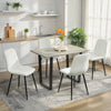 Dining Chairs Set of 4, Upholstered Dining Room Chairs with Steel Legs, Modern Kitchen Chair for Dining Room, Cream White