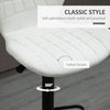 Bar Stools Set of 2 Adjustable Height Swivel Bar Chairs in PU Leather with Backrest & Footrest, White