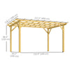 10' x 13' Wood Pergola, Outdoor Gazebo Grape Trellis for Climbing Plant Support, Garden, Patio, Backyard, Nature Wood