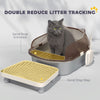 Stainless Steel Cat Litter Box with High Sided Enclosure, Step, Scoop, Non-Sticky & Anti-Urine Leakage, Easy Cleaning