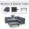 4 Piece Outdoor Patio Rattan Wicker Dining Table Bench Patio Furniture Sofa