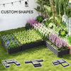 Steel Raised Garden Bed, Set of 5 Large Box Planters for Outdoor Plants Vegetables Flowers Herbs, 8x8x1ft, Dark Grey