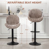 Bar Stools Set of 2, Swivel Barstools with Back, Adjustable Height and Footrest for Kitchen Island, Dining Room, Brown