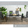 Rectangular Outdoor Dining Table for 8 People with Tempered Glass Top and Aluminum Frame, Black 70.9