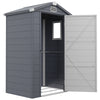4.4' x 3.3' Plastic Garden Storage Shed with Latch Door, Vents, Sloped Roof, Grey