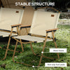 Set of 2 Camping Chair, Lightweight Folding Chair, Portable Armchairs, Excellent for Festivals, Fishing, Beach and Hiking, Beige