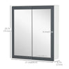 Bathroom Mirror Cabinet, Wall Mounted Medicine Cabinet with Mirror, Double Doors and Adjustable Shelves, White