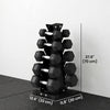 Soozier Hex Dumbbell Weight Set with Vertical Rack, 150lbs Rubber-Coated Dumbbells with Non-Slip Handles