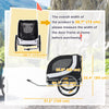 Dog Bike Trailer, Pet Cart Bicycle, Wagon Cargo Carrier Attachment with Hitch, Reflectors, Flag for Small Medium Dogs, Pet Wheelchair for Travelling, White