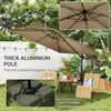 10 FT Cantilever Patio Umbrella, Square Patio Umbrella with Crank Handle, Cross Base and Tilt, 360° Rotation