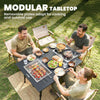 Folding Picnic Table Heavy Duty Camping Table with Removable Plates Non-slip Feet for Outdoor BBQ