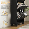 Narrow Shoe Storage with 3 Flip Drawers and Adjustable Shelves, Shoe Cabinet Organizer for 12 Pairs of Shoes, Black