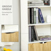 4-Tier Open Bookshelf with Doors Modern Home Office Bookcase Storage Cabinet for Living Room Bathroom Study