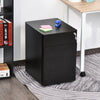 Metal Filing Cabinet 3 Drawer, Mobile Office Cabinet with Wheels for Legal, Letter, A4 File, Black