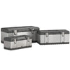 3 Pieces Tool Box Set, Stainless Steel Toolbox with Tray, Handles, Latches, Tool Case for Workshop, Garage