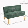 Modern 2 Seater Sofa, Upholstered Two Seater Couch with Rubber Wood Legs