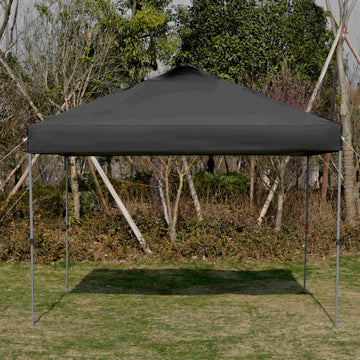 10' x 10' Pop Up Canopy Tent with Airy Top Vents and Wheeled Carry Bag for Outdoor, Garden, Patio, Black