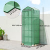 Mini Greenhouse with Screen Roof, Portable Small Greenhouse with Roll-Up Zipper Door, 27.6
