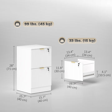 Lockable Filing Cabinet with 4 Fluted Drawers, File Cabinet with Adjustable Hanging Rails for A4 Letter Files, Black