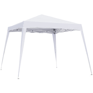 8' x 8' Pop Up Canopy, Outdoor Foldable Tent, Portable Canopy Tent with Carrying Bag for Camping, Party, Picnic, White