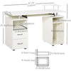 Computer Desk with Keyboard Tray, Home Office Desk with Drawers, CPU Stand, Printer Stand and Open Shelves, Writing Workstation for Study, White