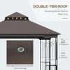 10'x10' Soft-top Patio Gazebo with Double Tier Roof, Mesh Curtains, Display Shelves, Top Hooks