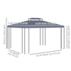 10' x 13' Outdoor Gazebo, Double Roof Patio Gazebo Canopy Shelter with Screen Decorate Corner Frame