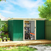 9x4 Outdoor Storage Shed Galvanized Steel Garden Shed with Foundation Kit, Ventilation & Doors