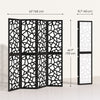 4 Panel Room Divider, 5.6 FT Lightweight Folding Privacy Screen with Geometric Pattern for Living Room, Bedroom, Black