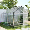 6' x 10' x 6.6' Polycarbonate Greenhouse, Walk-In Green House Kit Garden, Plants Grow, Galvanized Sheet Aluminum Frame with Rain Gutter, Vents and Sliding Door, Silver