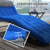Folding Lounge Chair with 4-level Reclining Back & Cushion, Blue