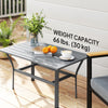 Outdoor Side Table with Slatted Tabletop, Metal Patio Coffee Table for Garden, Balcony, Dark Grey
