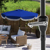 9FT Patio Umbrella Parasol, UPF 30+ Outdoor Market Umbrella with Crank, 8 Ribs, Push Button Tilt, Blue