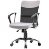 Mid Back Office Chair, Linen Adjustable Office Chair with Lumbar Back Support, Arm, Adjustable Height, Grey
