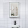 Bathroom Mirror Cabinet, Wall Mounted Medicine Cabinet with Door and Shelves, White