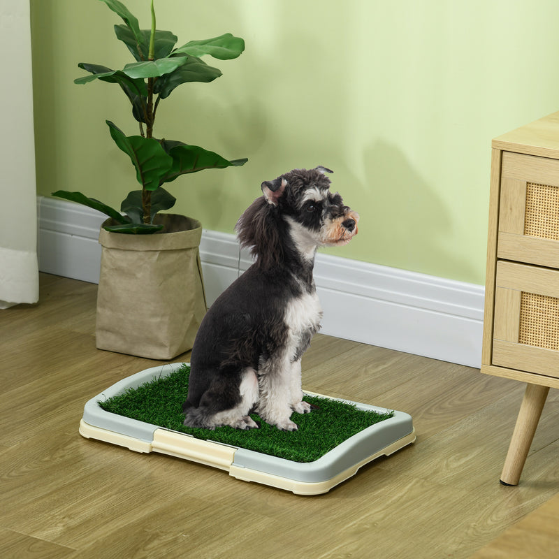 Puppy Training Pad, Indoor Portable Puppy Pad, with Artificial Grass, Grid, Panel, Tray, 18.3
