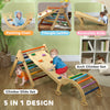Qaba 5 in 1 Pikler Triangle Set with Ladder, Ramp, Arch, for 18-48 months, Multicolour