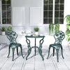 3 Pieces Patio Bistro Table and Chairs Antique Green
